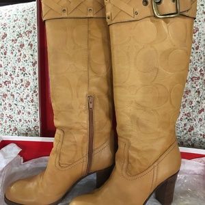 Coach buckle boots in natural